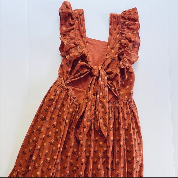 Madewell Ruffle-Strap Tiered Midi Dress in Wild Calendula Block-Print - Picture 8 of 11
